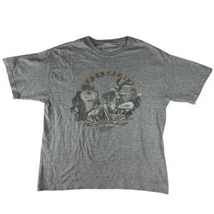 Vintage Looney Tunes Harley-Davidson Men's S Gray Graphic T-Shirt